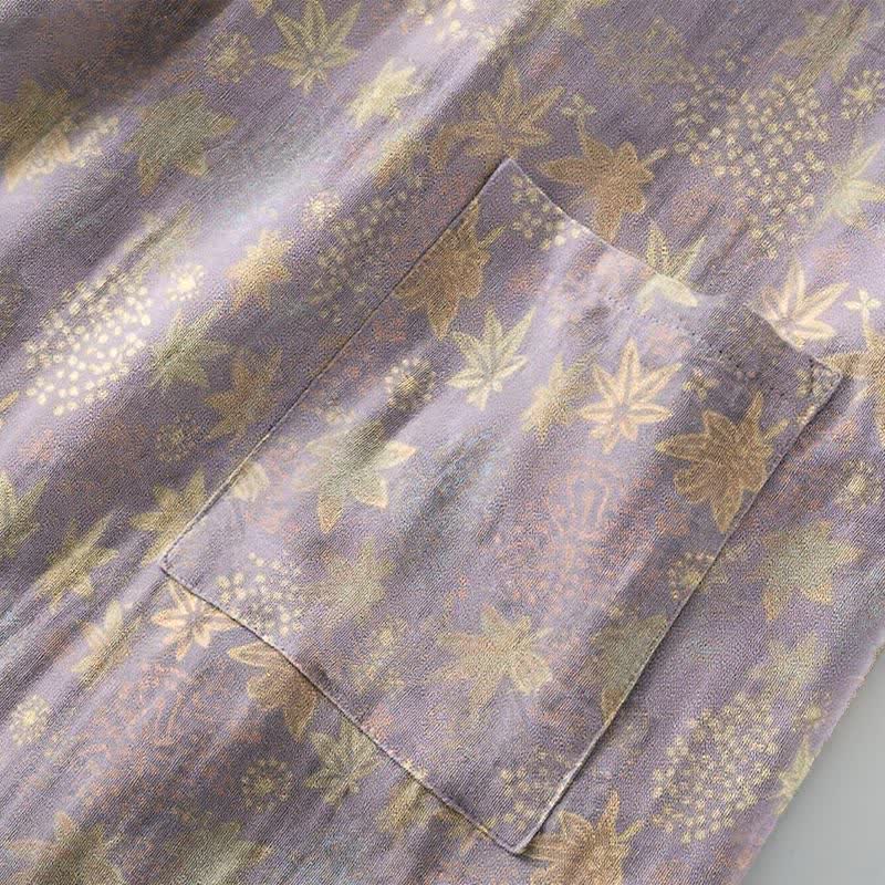 Double Gauze Botanical Cotton Kimono Robe - image 5