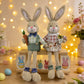 Country Style Sitting Bunny Plush Figurine - image 3