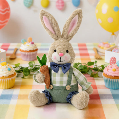 Easter Sitting Bunny Plush Figurine Decor - Male Rabbit - 7.08"W × 4.72"D × 12.59"H - image 6