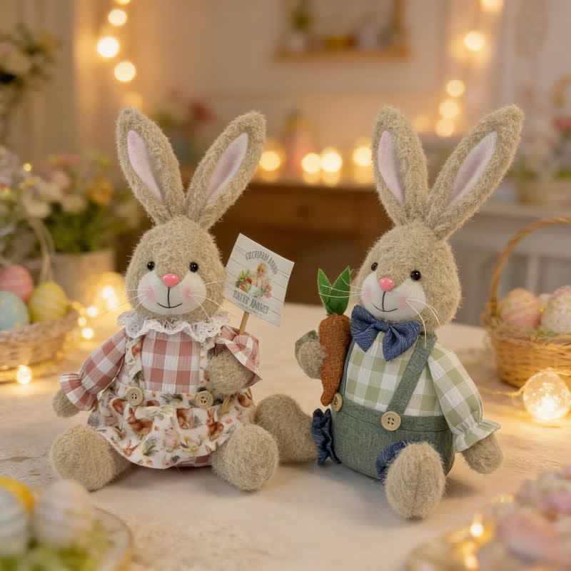 Easter Sitting Bunny Plush Figurine Decor - image 4