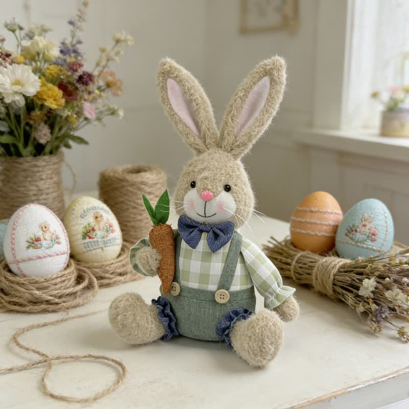 Easter Sitting Bunny Plush Figurine Decor - image 7