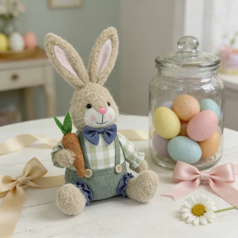 Easter Sitting Bunny Plush Figurine Decor - image 8