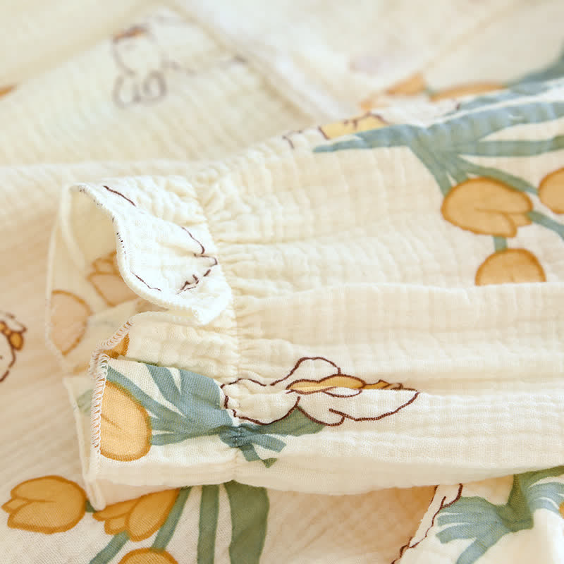 Tulip & Bunny Cotton Gauze Pajama Set - image 6