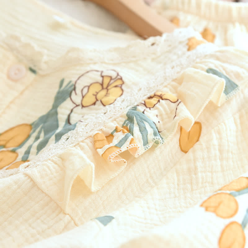 Tulip & Bunny Cotton Gauze Pajama Set - image 5