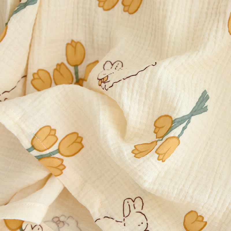 Tulip & Bunny Cotton Gauze Pajama Set - image 13