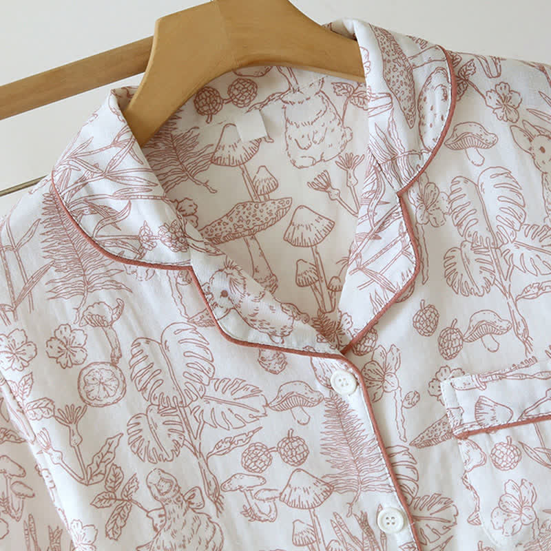 Refresh Bunny Forest Cotton Gauze Pajamas - image 4