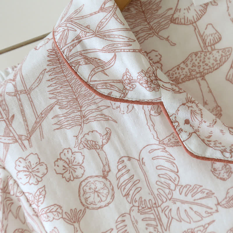 Refresh Bunny Forest Cotton Gauze Pajamas - image 5