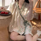 Rustic Butterfly & Leaf Ruffle Sleeve Pajamas - image 1