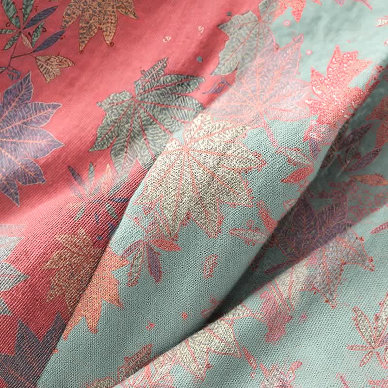 Double Gauze Maple Leaf Cotton Kimono Robe - image 6
