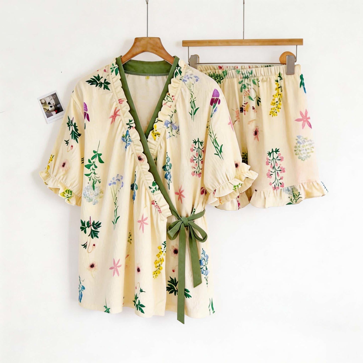 Hydrangea Botanical Ruffle Sleeve Pajamas - image 4