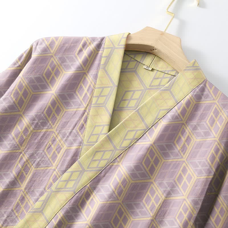 Geometric Hexagon Cotton Double Gauze Robe - image 4