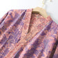 Serene Style Botanical Lavender Cotton Double Gauze Robe - image 5
