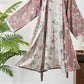Vintage Floral Cotton Gauze Kimono Robe - image 3