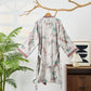 Vintage Floral Cotton Gauze Kimono Robe - image 8