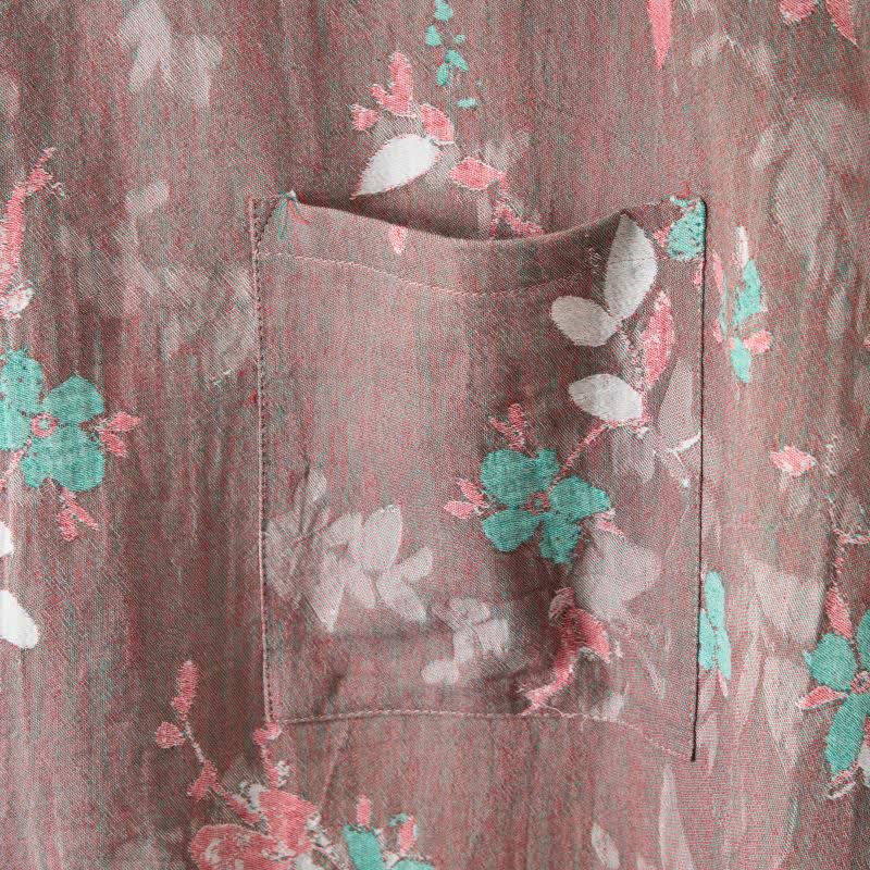 Vintage Floral Cotton Gauze Kimono Robe - image 5