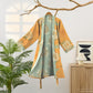 Floral Flourish Yellow Peony Cotton Gauze Kimono Robe - image 2