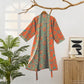 Artistic Floral Cotton Gauze Kimono Robe - image 1