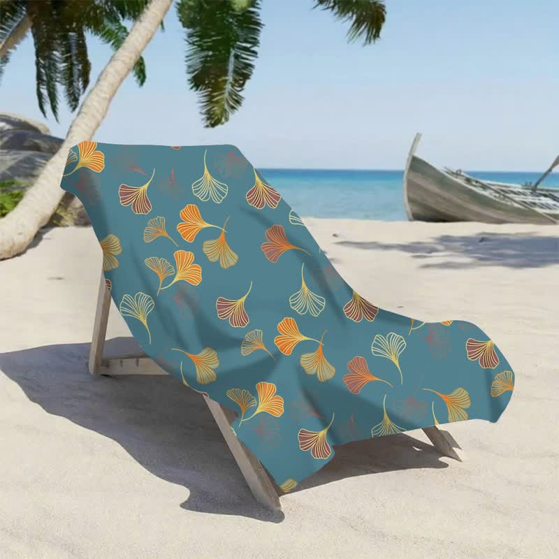 Elegant Ginkgo Leaf Beach Towel - image 1
