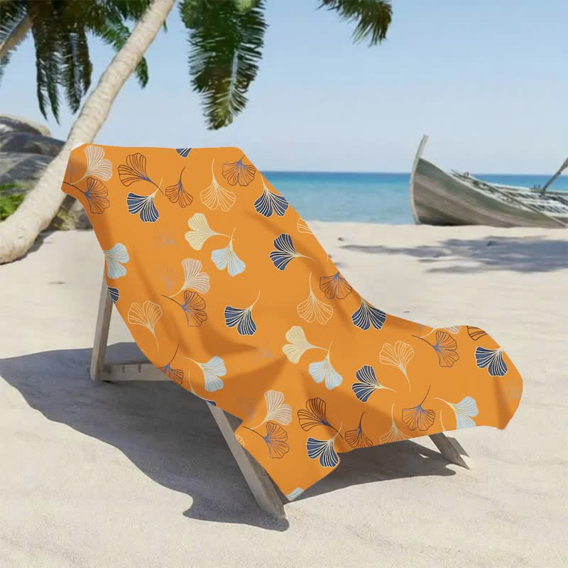 Elegant Ginkgo Leaf Beach Towel - image 6