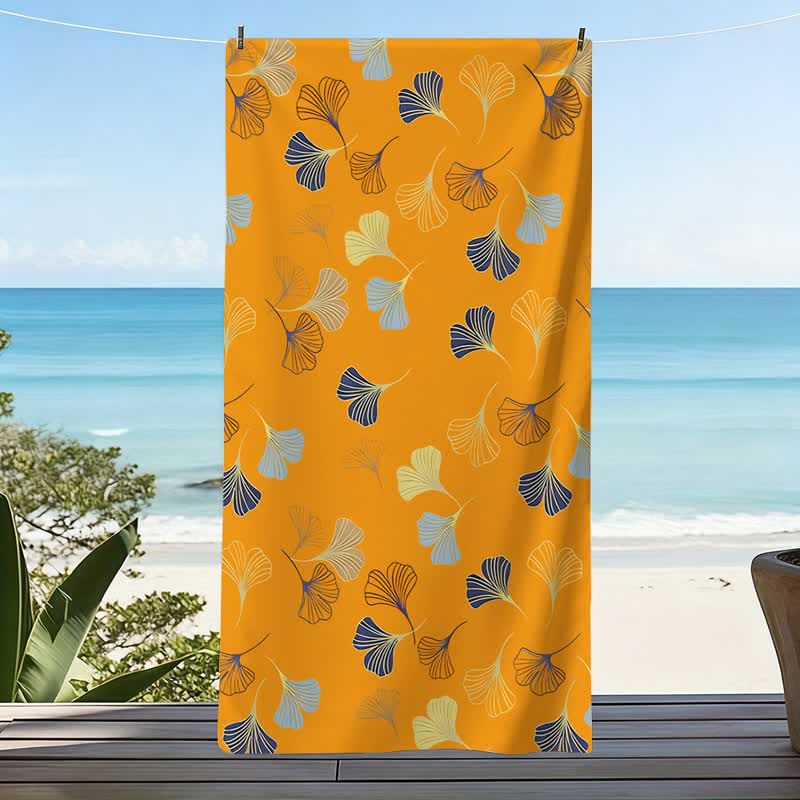 Elegant Ginkgo Leaf Beach Towel - image 8