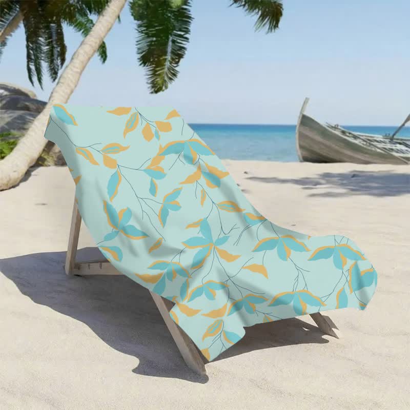 Artistic Botanical Leaf Beach Towel - image 1