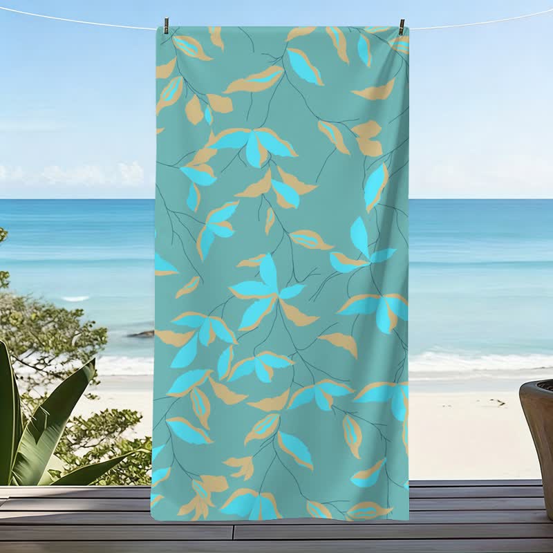 Artistic Botanical Leaf Beach Towel - image 8