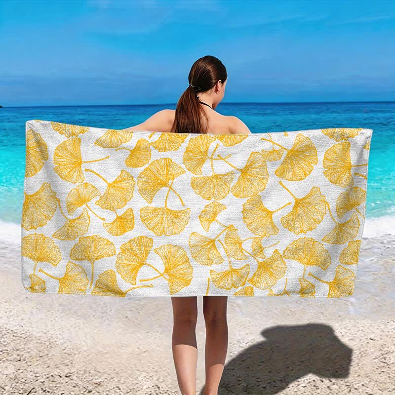 Rustic Ginkgo Biloba Beach Towel - image 2