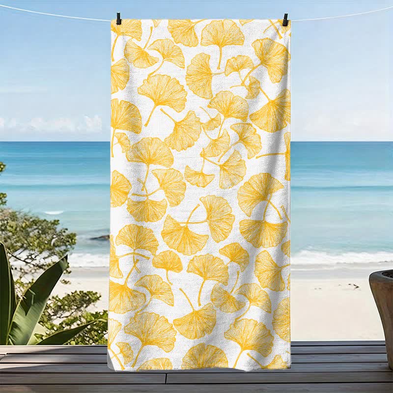 Rustic Ginkgo Biloba Beach Towel - image 3