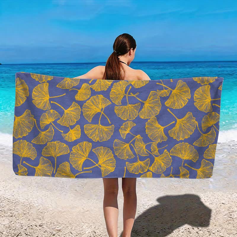 Rustic Ginkgo Biloba Beach Towel - image 10