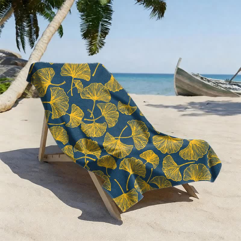 Rustic Ginkgo Biloba Beach Towel - image 13