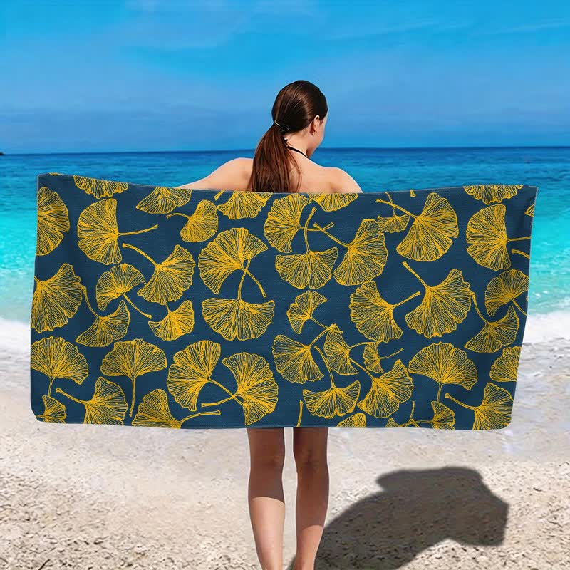 Rustic Ginkgo Biloba Beach Towel - image 14