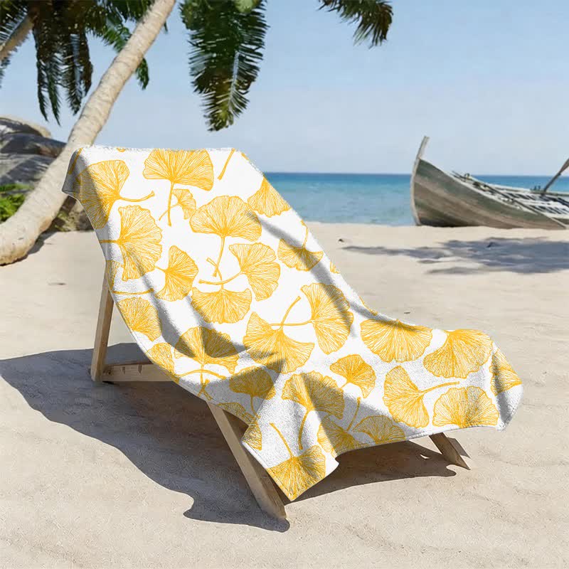Rustic Ginkgo Biloba Beach Towel - image 1
