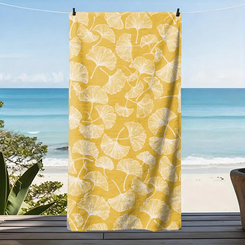 Rustic Ginkgo Biloba Beach Towel - image 7