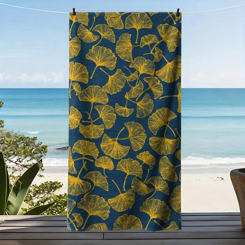 Rustic Ginkgo Biloba Beach Towel - image 15
