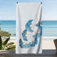 Elegant Blue Ginkgo Leaf Beach Towel - image 3
