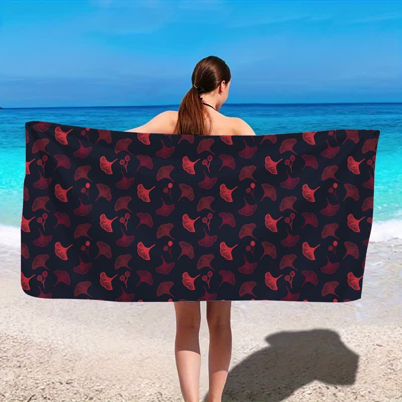 Botanical Ginkgo Leaf Beach Towel - image 6