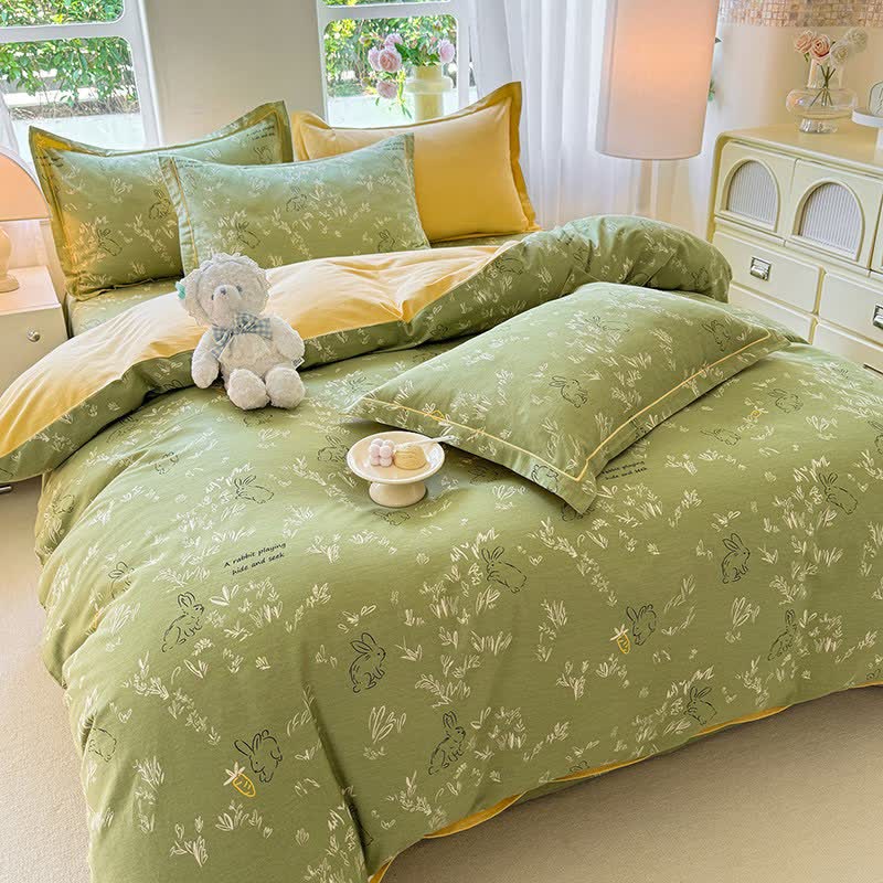 Bunny & Leaf Brushed Cotton Bedding Set - image 4