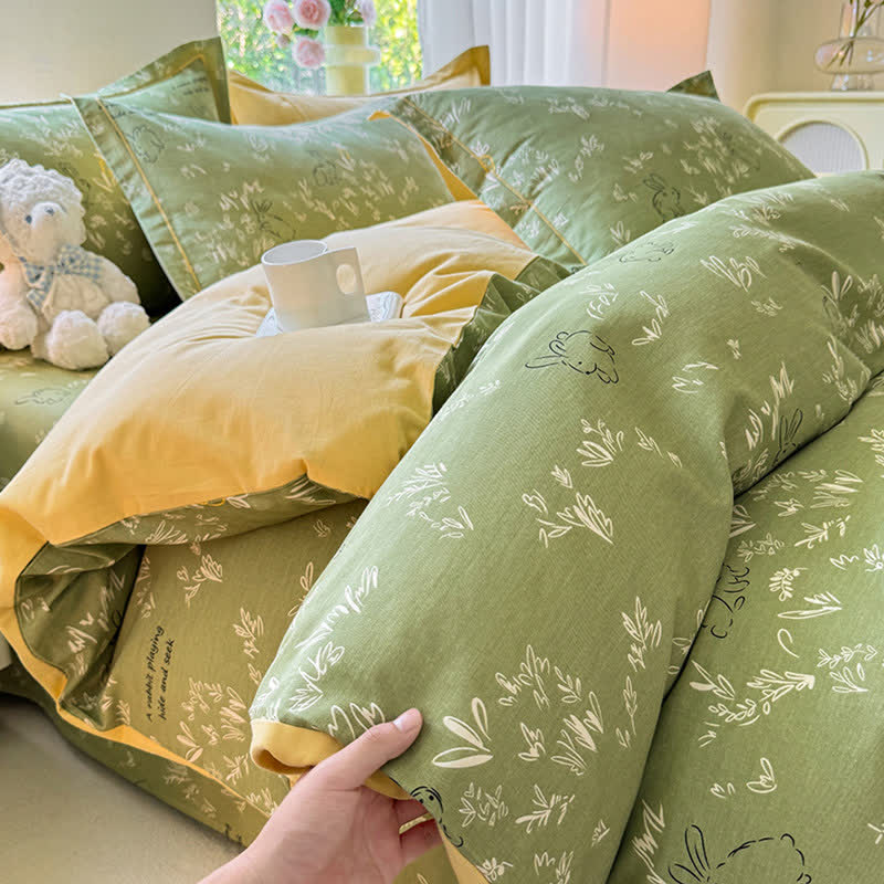 Bunny & Leaf Brushed Cotton Bedding Set - image 3