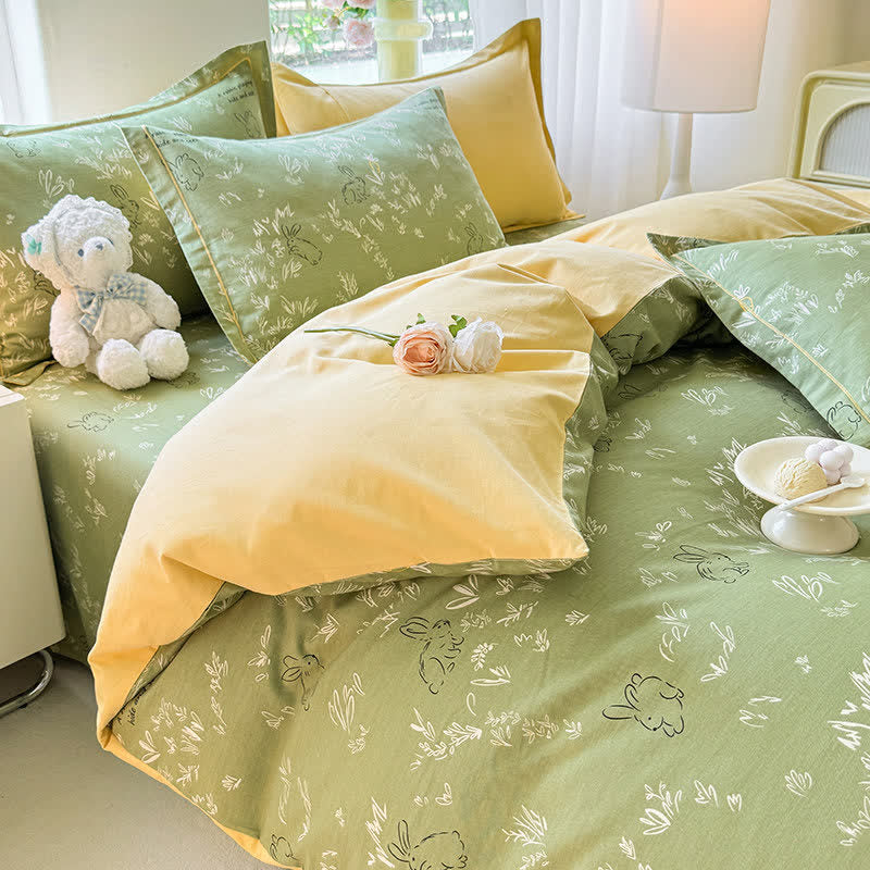 Bunny & Leaf Brushed Cotton Bedding Set - image 2
