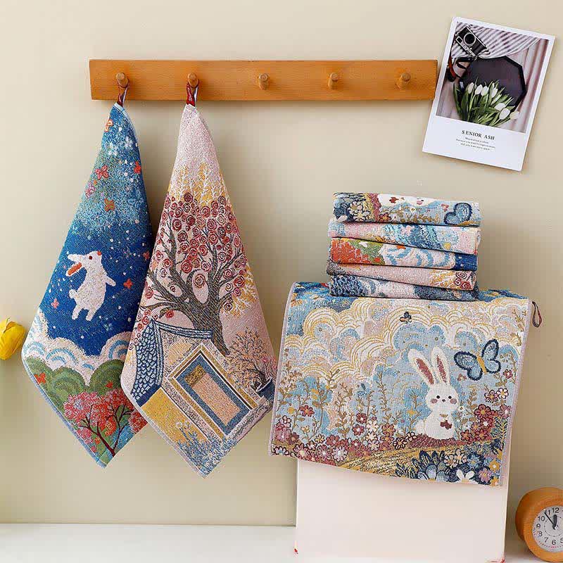 Cute Bunny Cotton Gauze Kitchen Towel - image 0