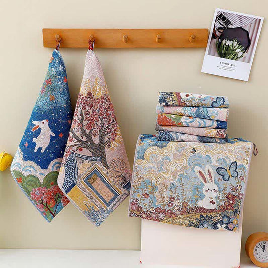 Cute Bunny Cotton Gauze Kitchen Towel - image 0