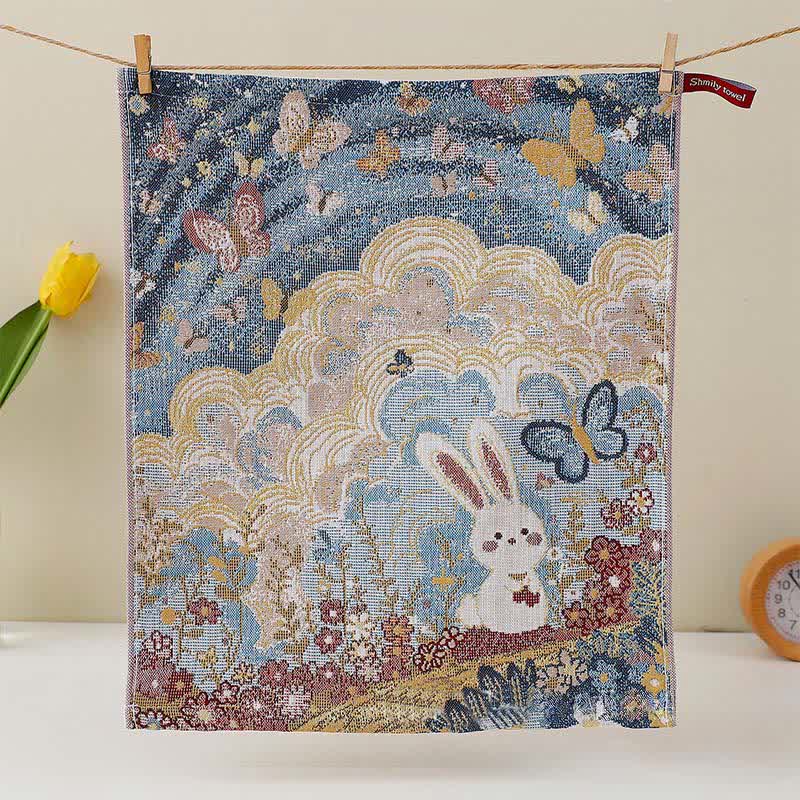 Cute Bunny Cotton Gauze Kitchen Towel - image 6