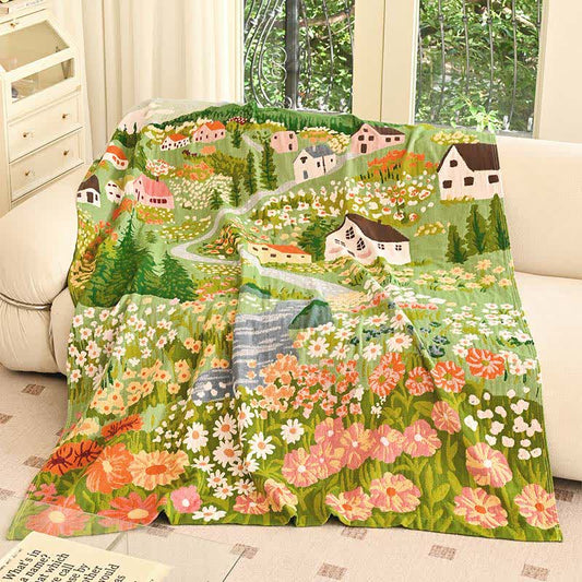 Fairytale Village Pure Cotton Blanket - 59"WX78"L - image 0