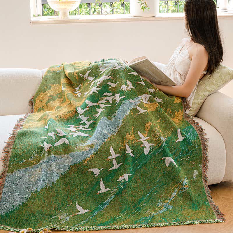 Oil Painting Style Bird Throw Blanket - image 3