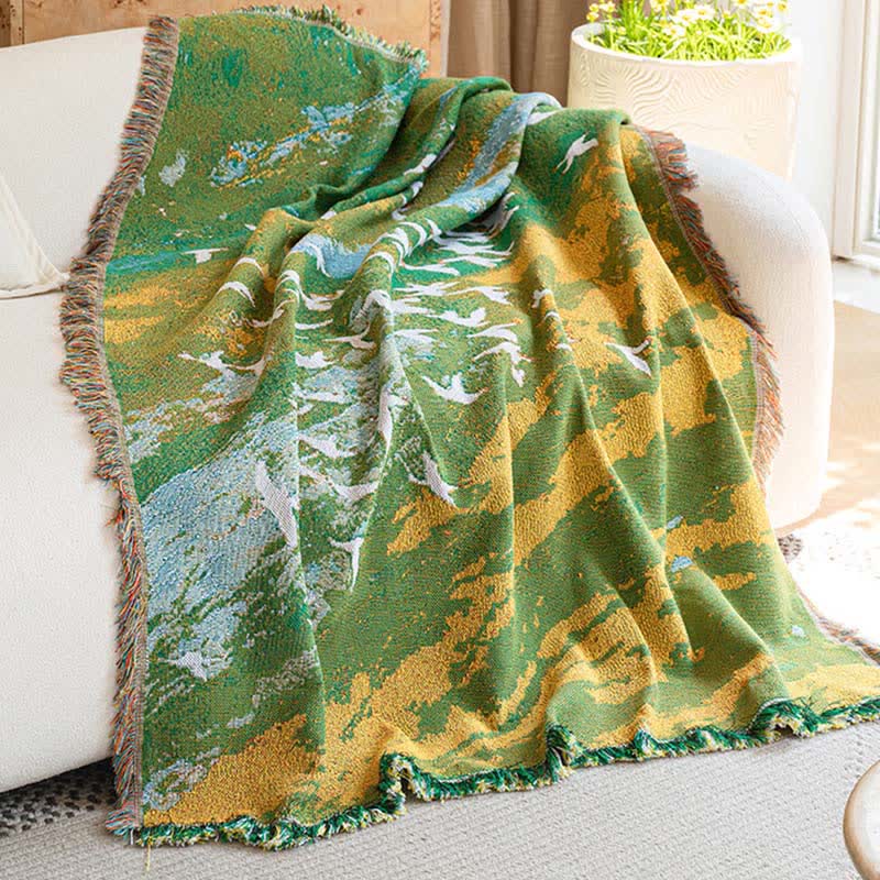 Oil Painting Style Bird Throw Blanket - image 2