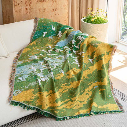 Oil Painting Style Bird Throw Blanket - 51" W× 70"L - image 0