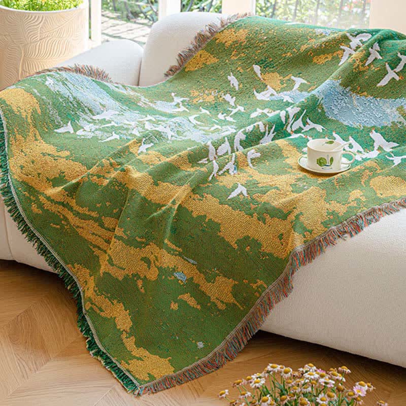 Oil Painting Style Bird Throw Blanket - image 1