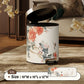 Chinoiserie Peony & Songbird Leather Trash Can - Foot-Pedal - 10"W x 10"L x 12"H - image 5