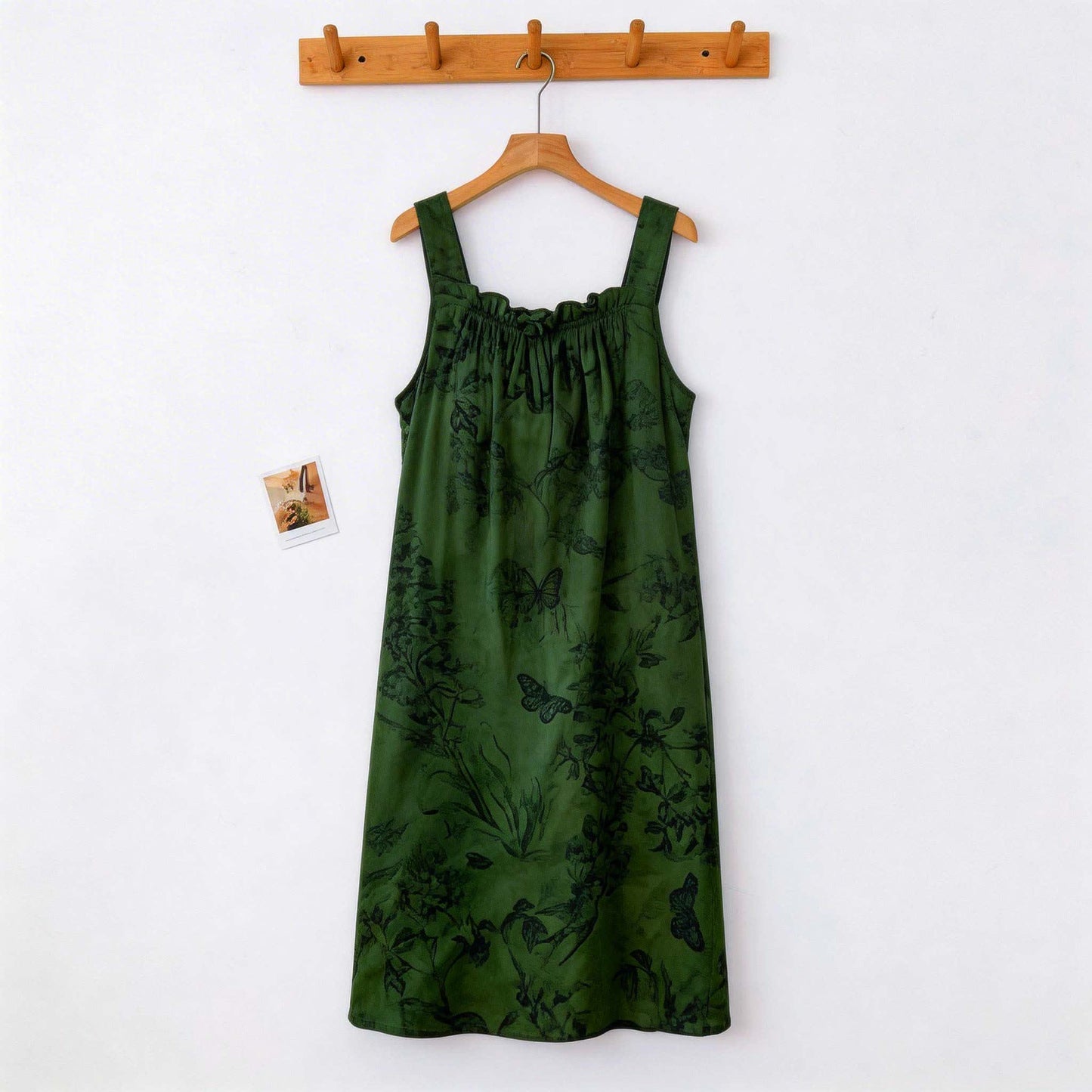 Botanical Butterfly Ruffle Neck Sleeveless Nightgown - image 1