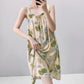 Watercolor Ink Ruffle Neck Sleeveless Nightgown - image 3